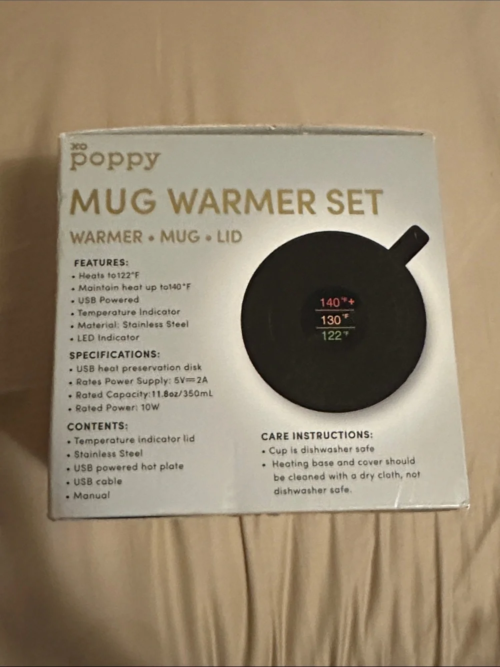 Xo Poppy mug warmer set